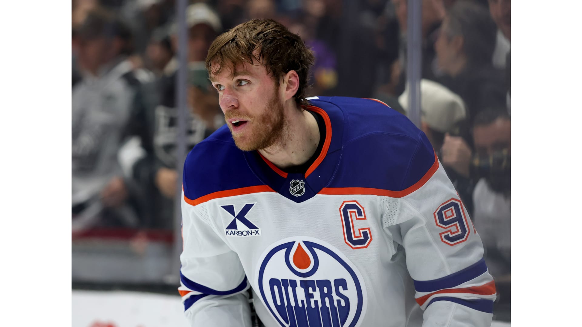 The Oilers celebrate in Salt Lake City. Edmonton pushed its road win streak to a franchise-best 5-0-0. (NHL.com gallery photo.)