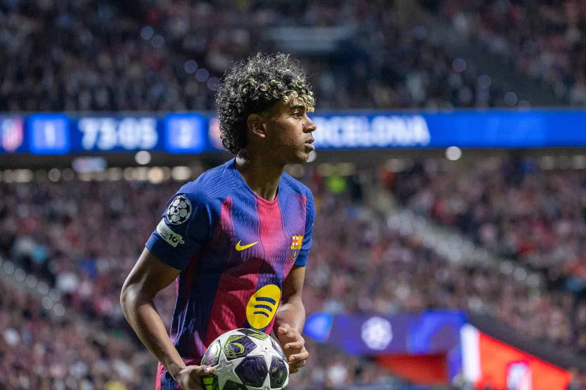 Lamine Yamal in action for Barcelona in the Champions League (file photo)