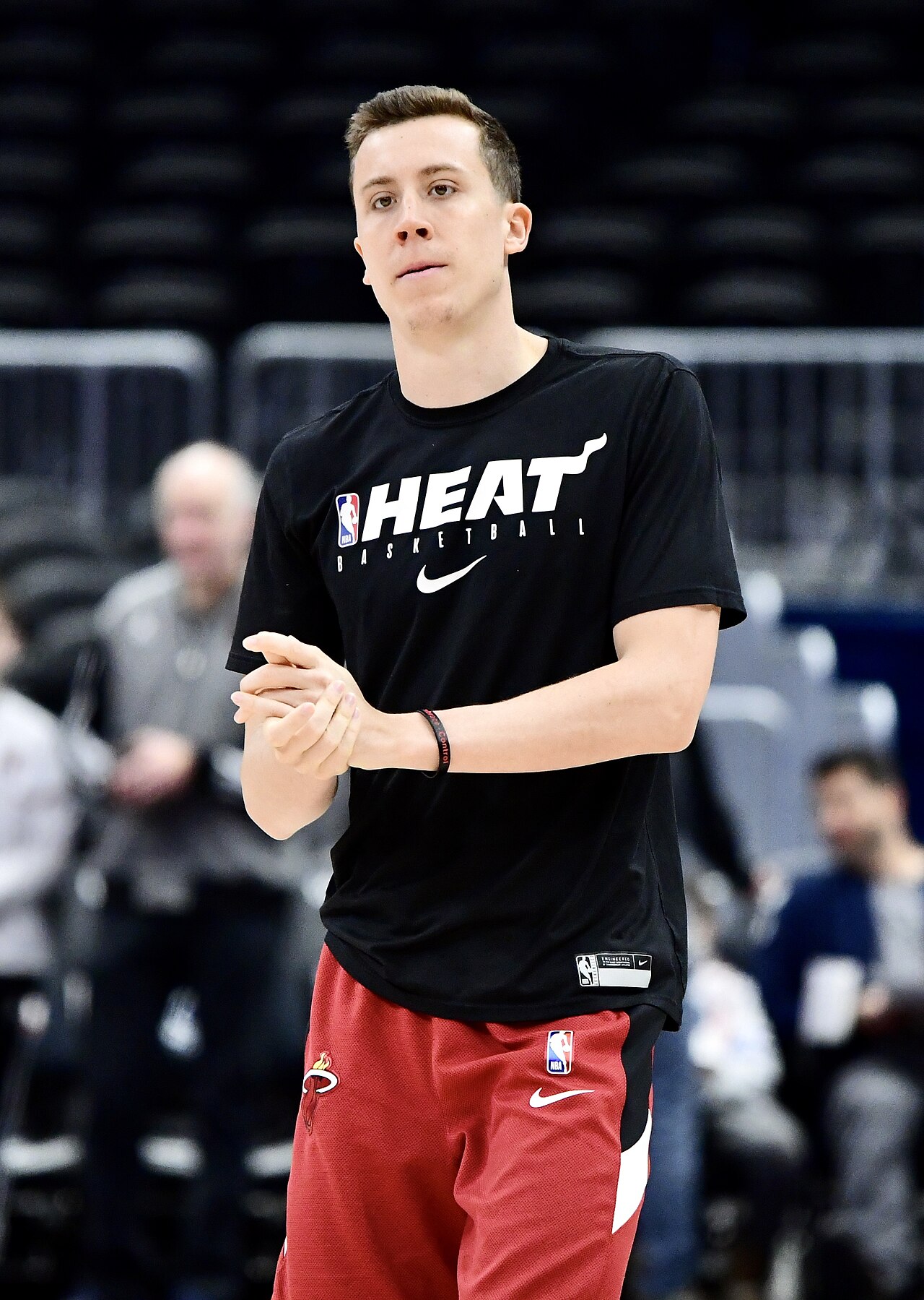 File photo: Duncan Robinson in his previous Heat uniform; he scored 21 points off the bench for Detroit.