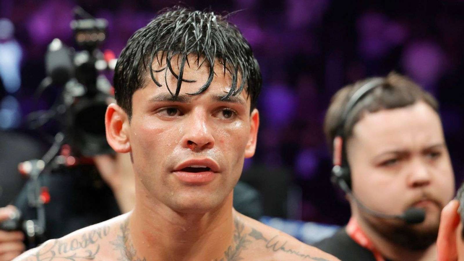 Ryan Garcia in the ring during his WBC welterweight title run in 2026