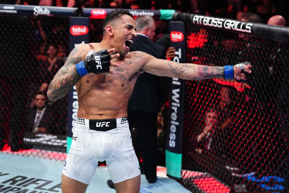 Carlos Prates celebrating a knockout victory in the UFC