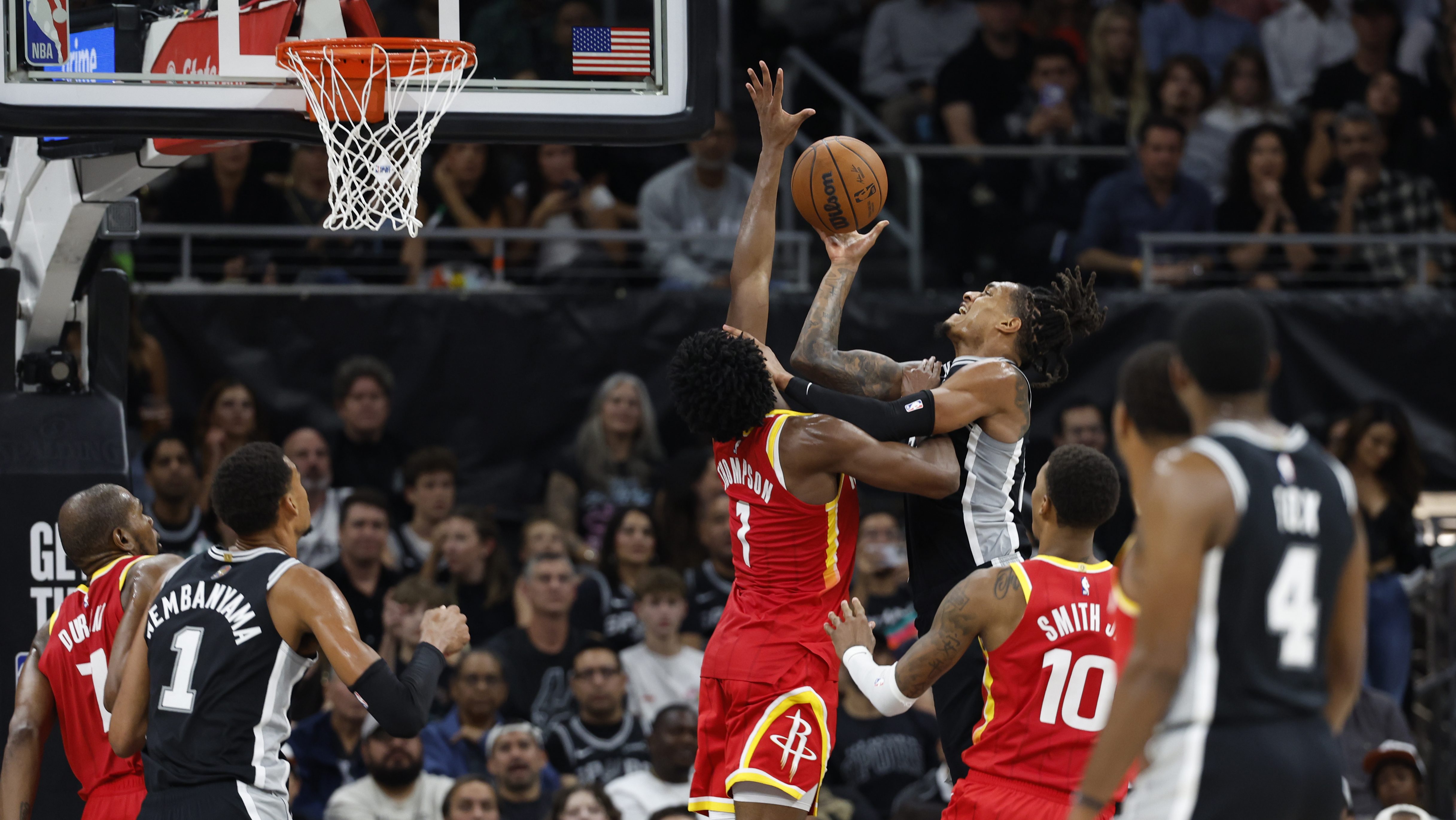 Thompson Denies Wembanyama at the Rim as Rockets Edge Spurs 114-110 - inside1