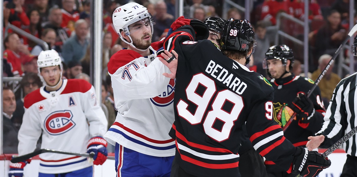 Chicago Blackhawks center Connor Bedard in action against the Montreal Canadiens at United Center on October 23, 2026.