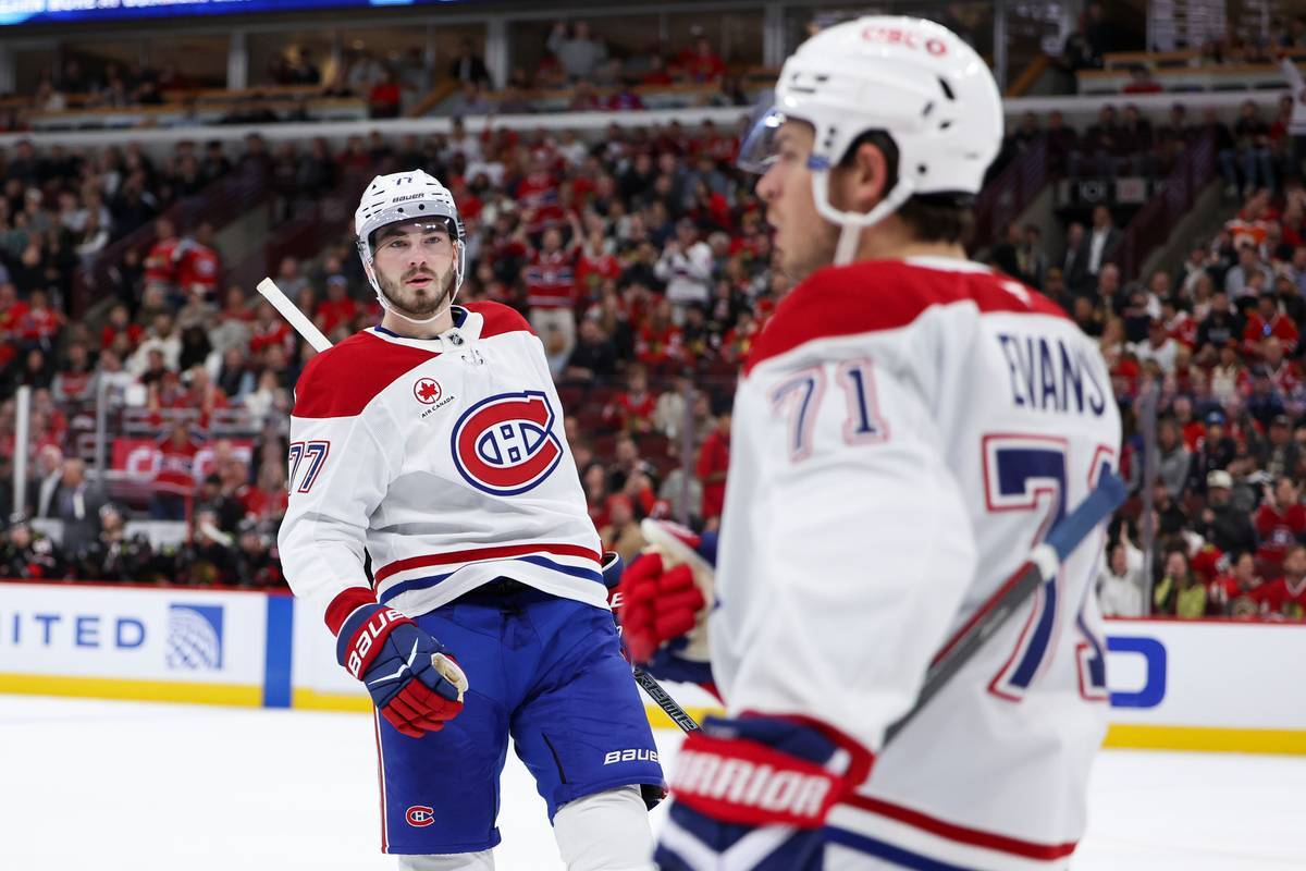 Montreal Canadiens and Chicago Blackhawks players in action during their NHL game at United Center on October 23, 2026.