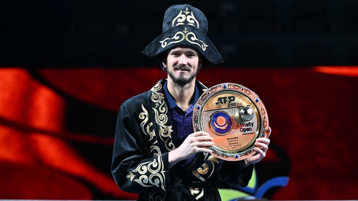 Daniil Medvedev in action at the Almaty Open (file photo)