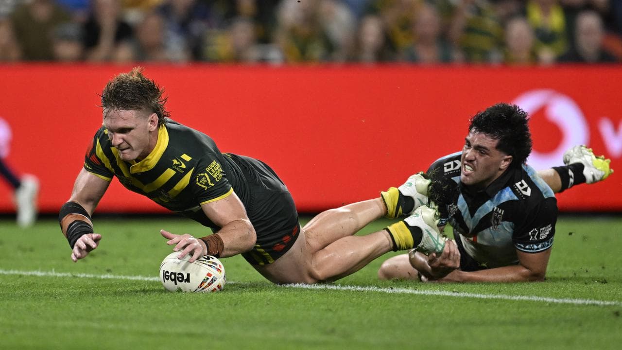 Australia closing out their 36-22 Rugby League World Cup win over Fiji