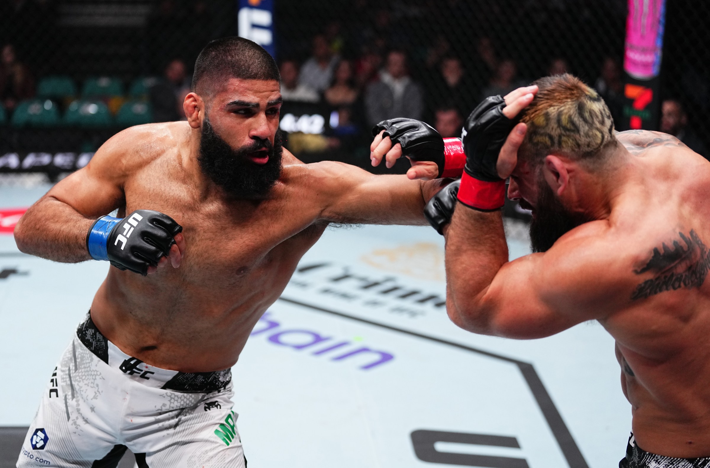 Andre Petroski in action against Jacob Malkoun at UFC Atlantic City
