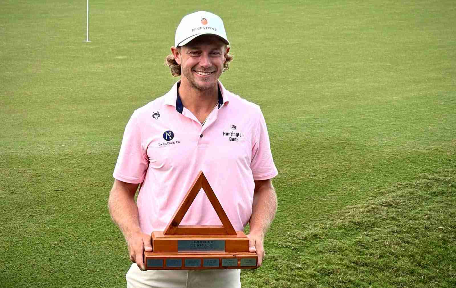Austin Smotherman after clinching the Butterfield Bermuda Championship at Port Royal