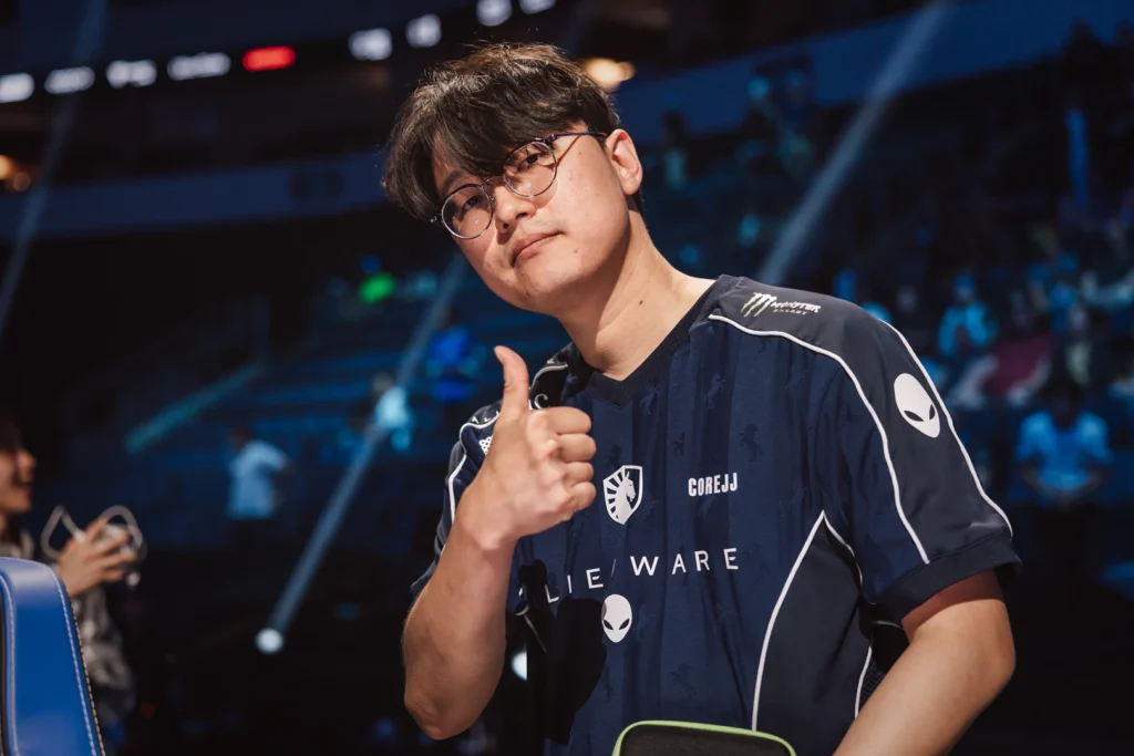 CoreJJ after Team Liquid’s match against Anyone’s Legend on Worlds 2026 Swiss Stage Day 4
