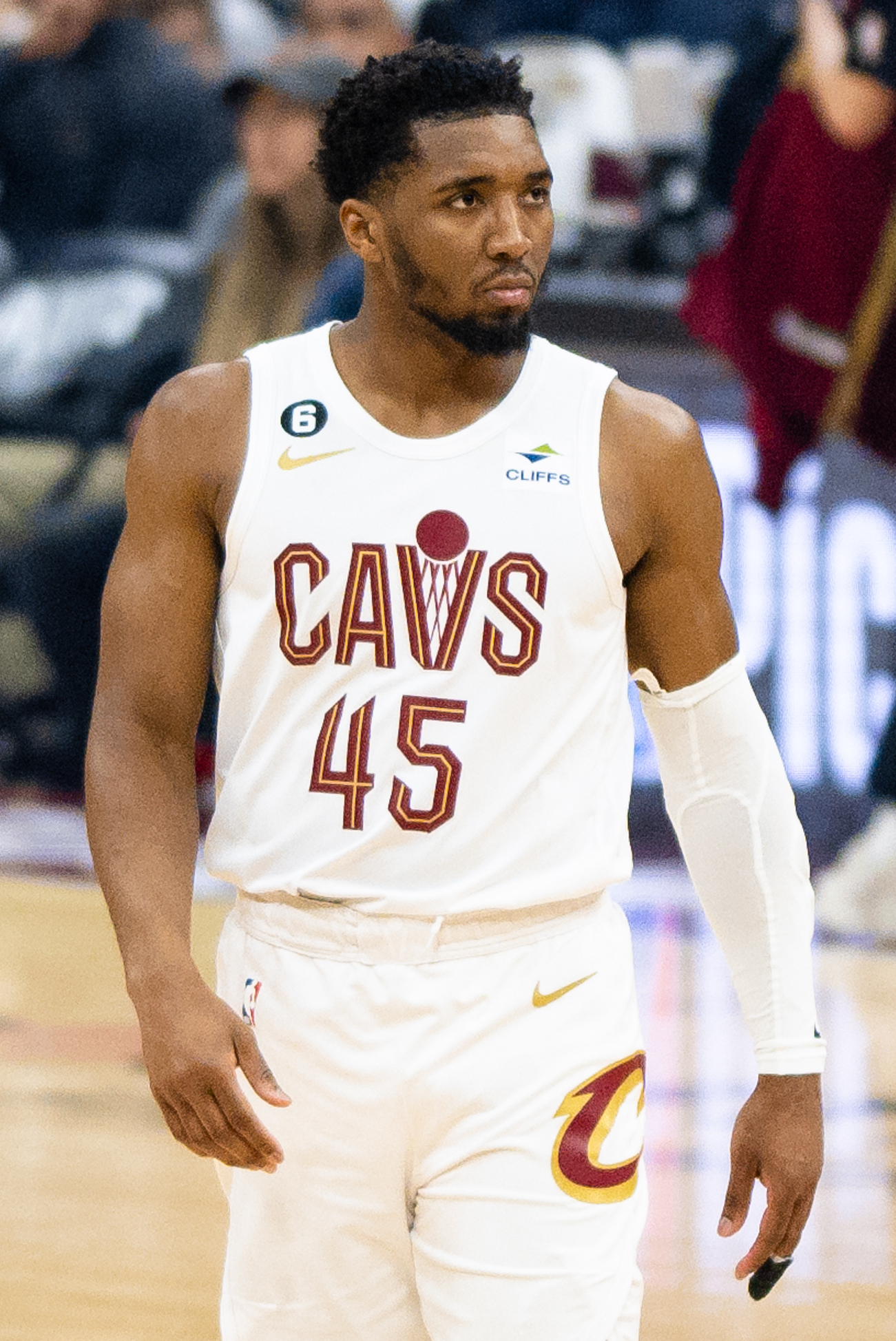 Donovan Mitchell in a Cleveland Cavaliers uniform in a 2023 file photo, not from the 28 October 2026 game.