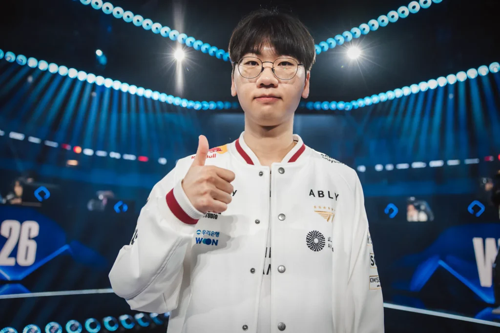 T1's Doran after his match against Movistar KOI at Worlds 2026