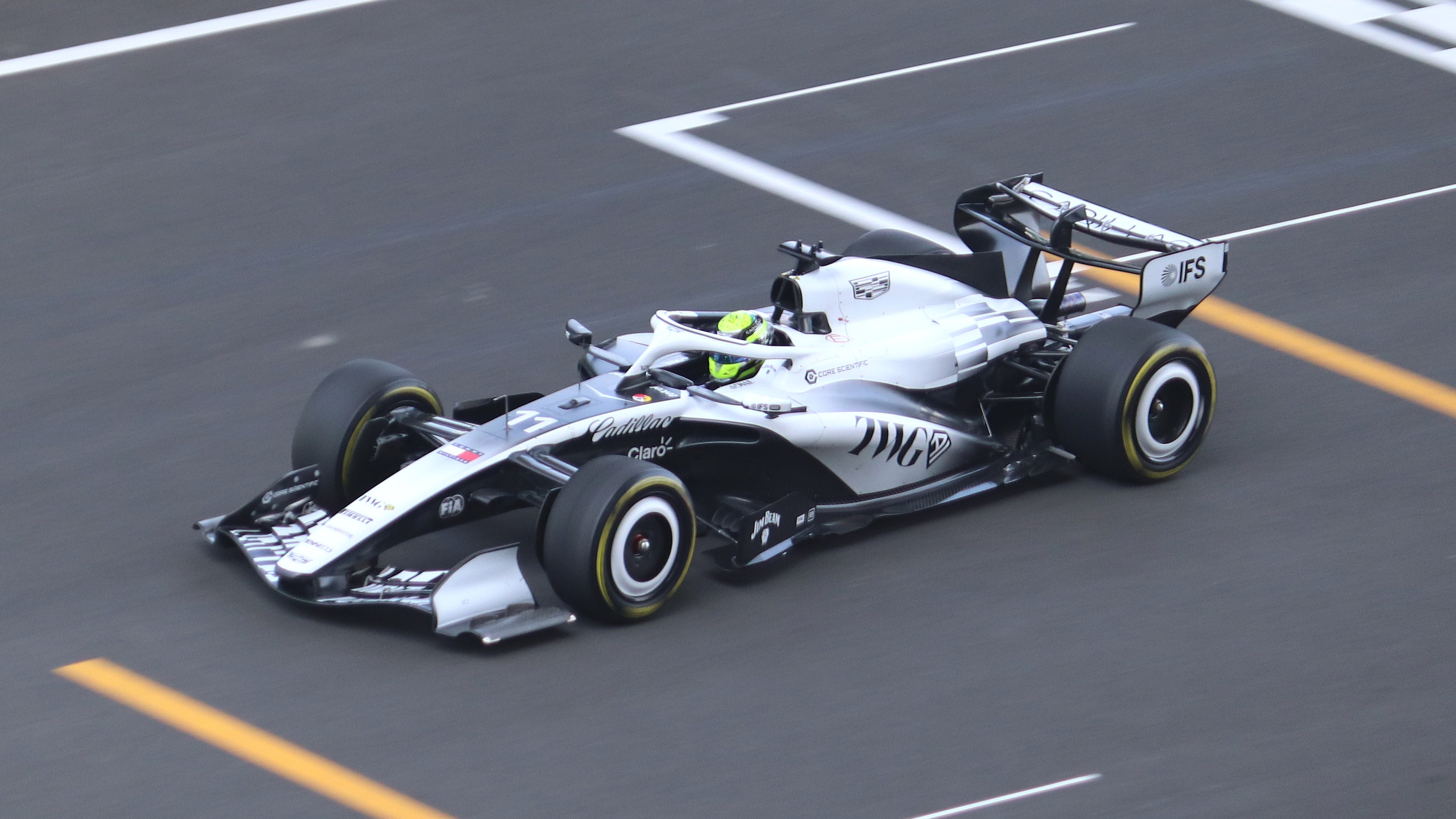File photo: Sergio Perez driving his Cadillac during practice at the 2026 Chinese Grand Prix.