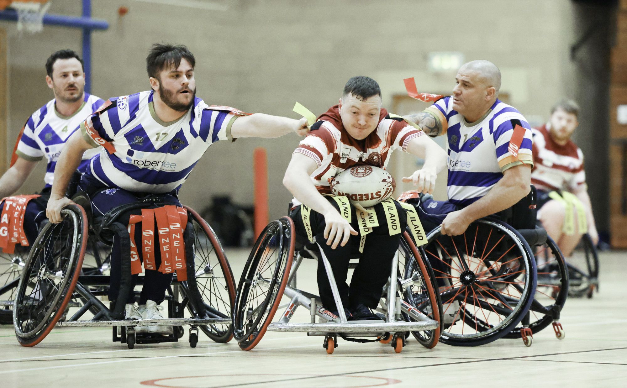 Archive photo, not from the 2026 match: wheelchair rugby league club action.