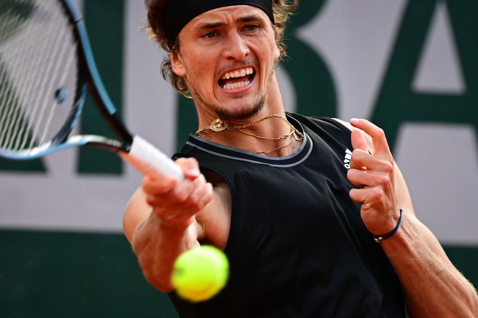 File photo, not from the Vienna match: Alexander Zverev hitting a forehand at Roland Garros.