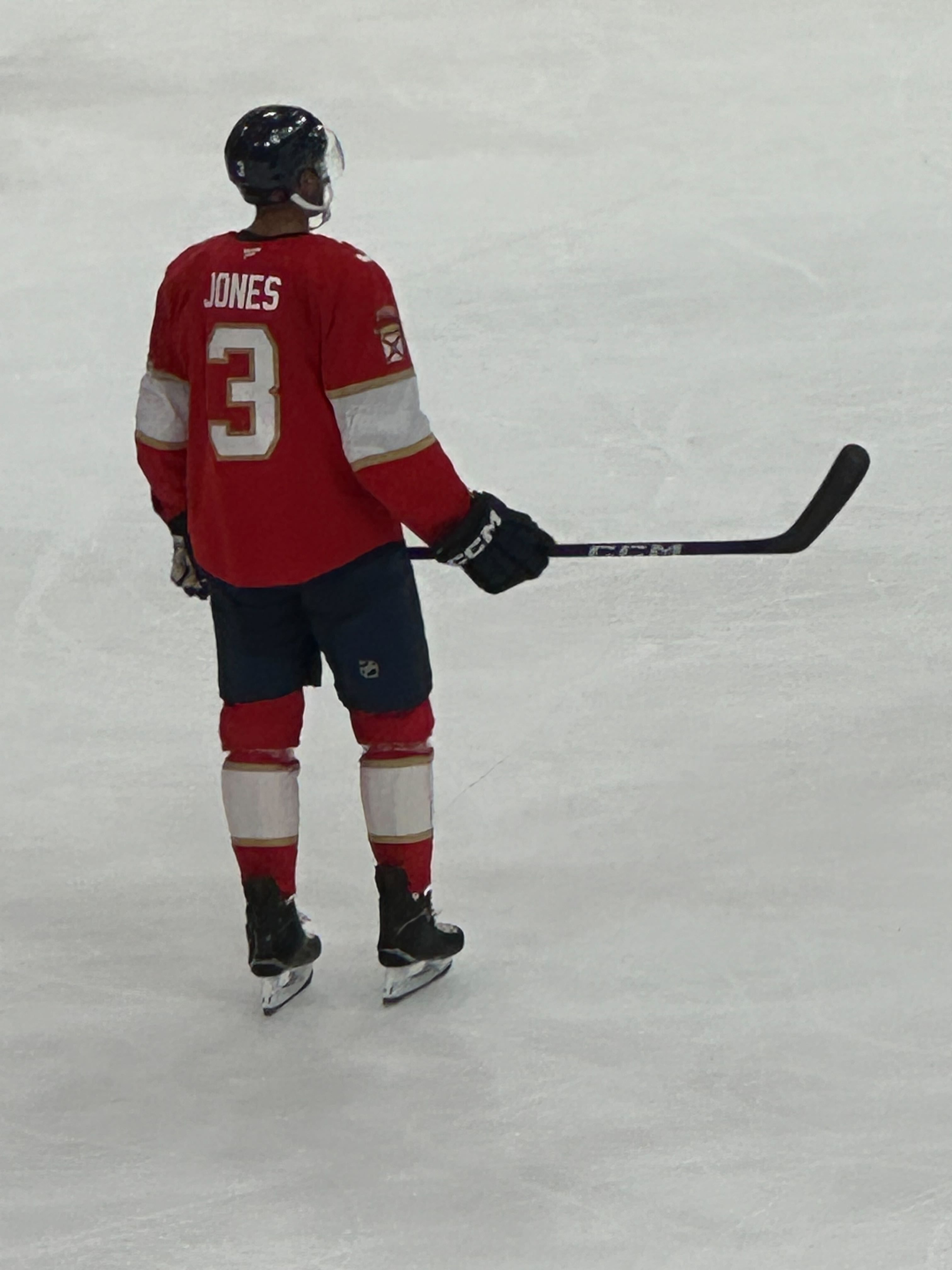 Archive photo: Seth Jones skating for the Florida Panthers against Vancouver in November 2025, not from the 30 October 2026 game.
