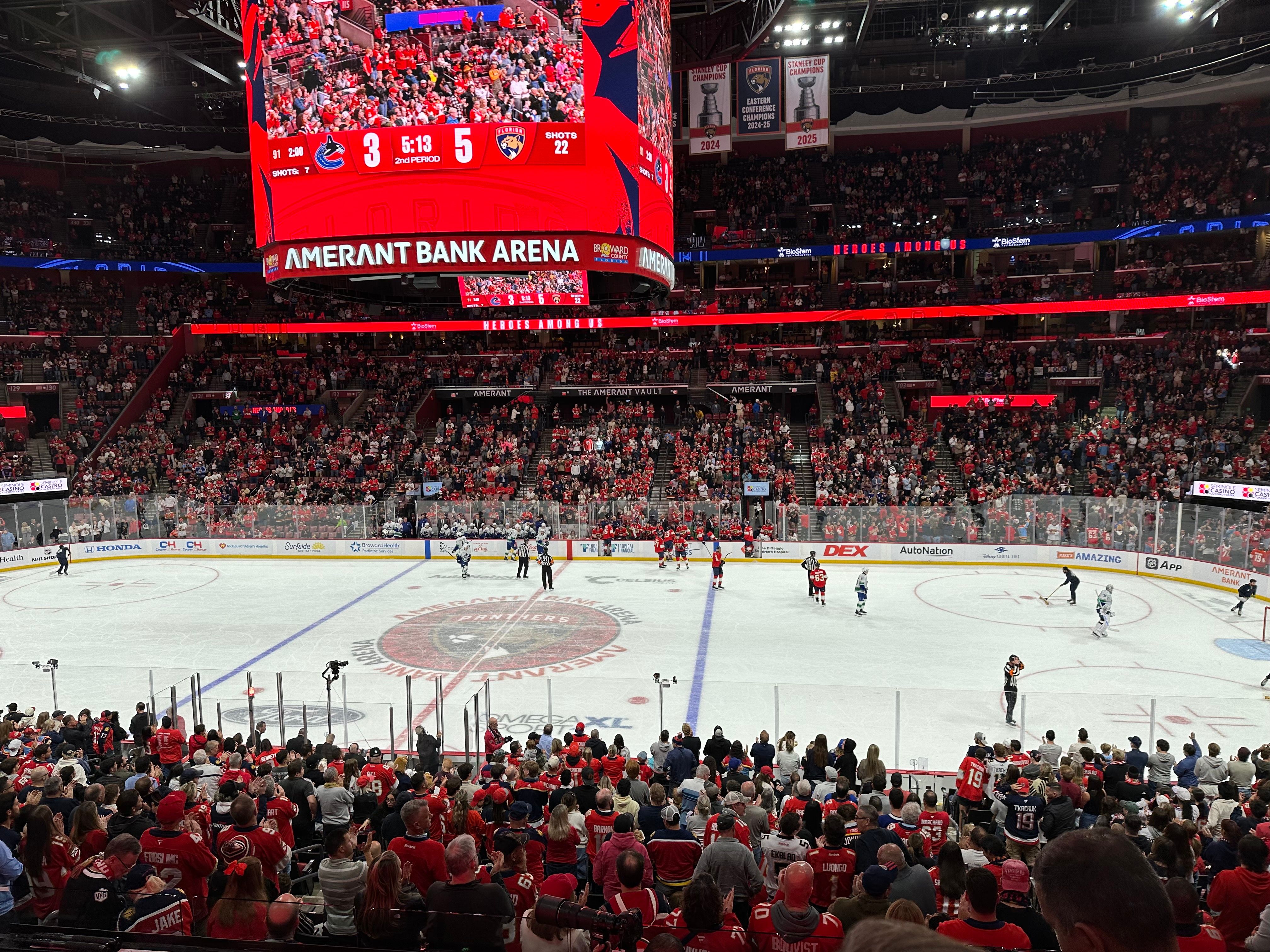 Archive photo: Amerant Bank Arena during a Panthers game in November 2025, not from the 30 October 2026 game against Winnipeg.