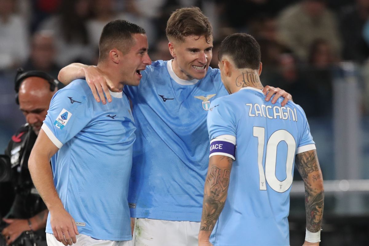 File photo: a Lazio player celebrates during an earlier fixture against Juventus; Sunday's 3-0 win came at the Allianz Stadium in Turin.