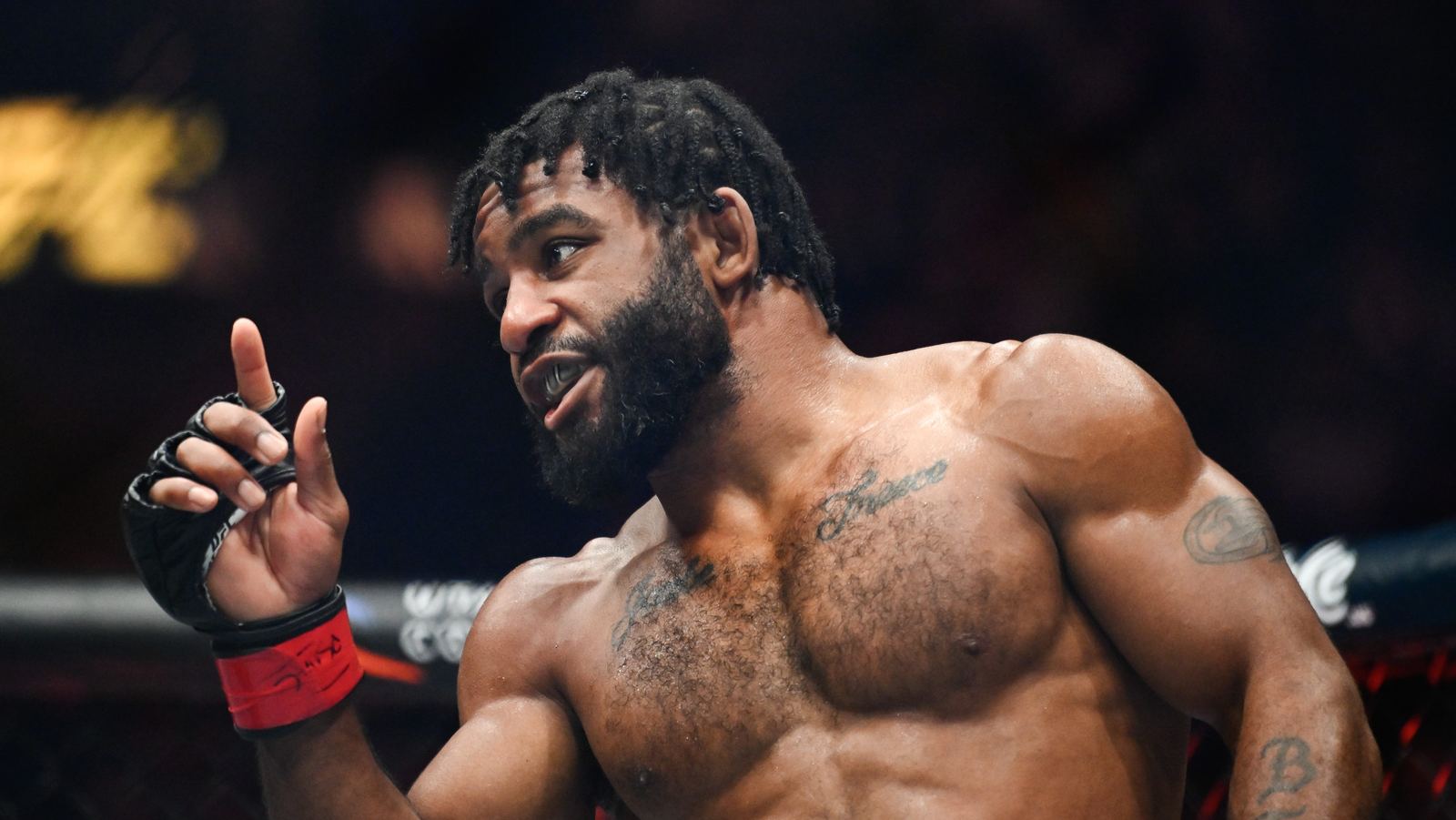 File photo: Jacobe Smith celebrates after defeating Bruce Whitehead at UFC 332 in Salt Lake City on October 3, 2026 (Photo by Alex Goodlett/Getty Images, via Heavy.com).