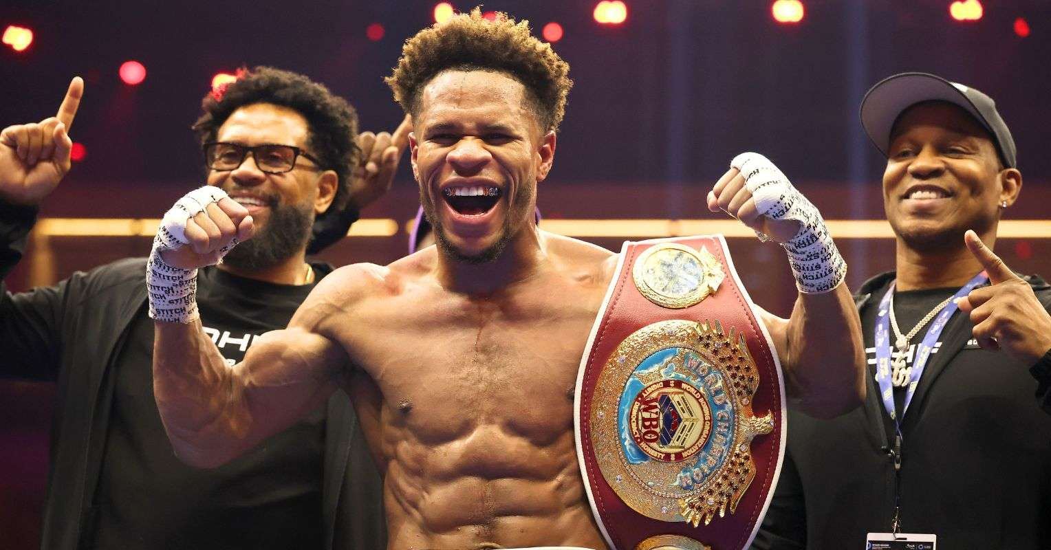 Devin Haney, WBO welterweight champion, pictured during his reign at 147 pounds