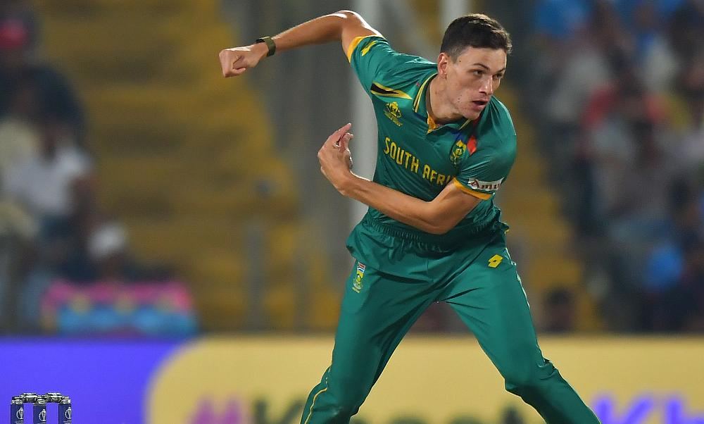 South Africa's Marco Jansen in action bowling