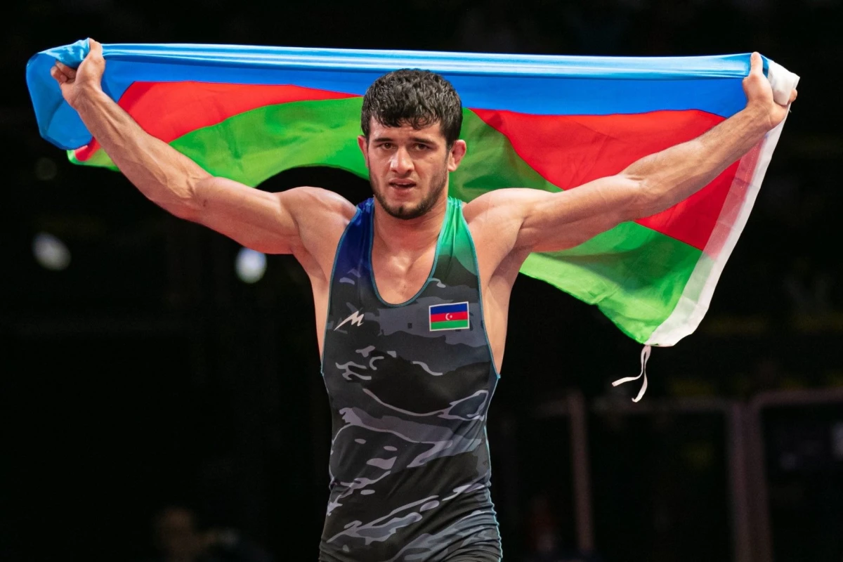 Greco-Roman wrestling action at Barys Arena in Astana
