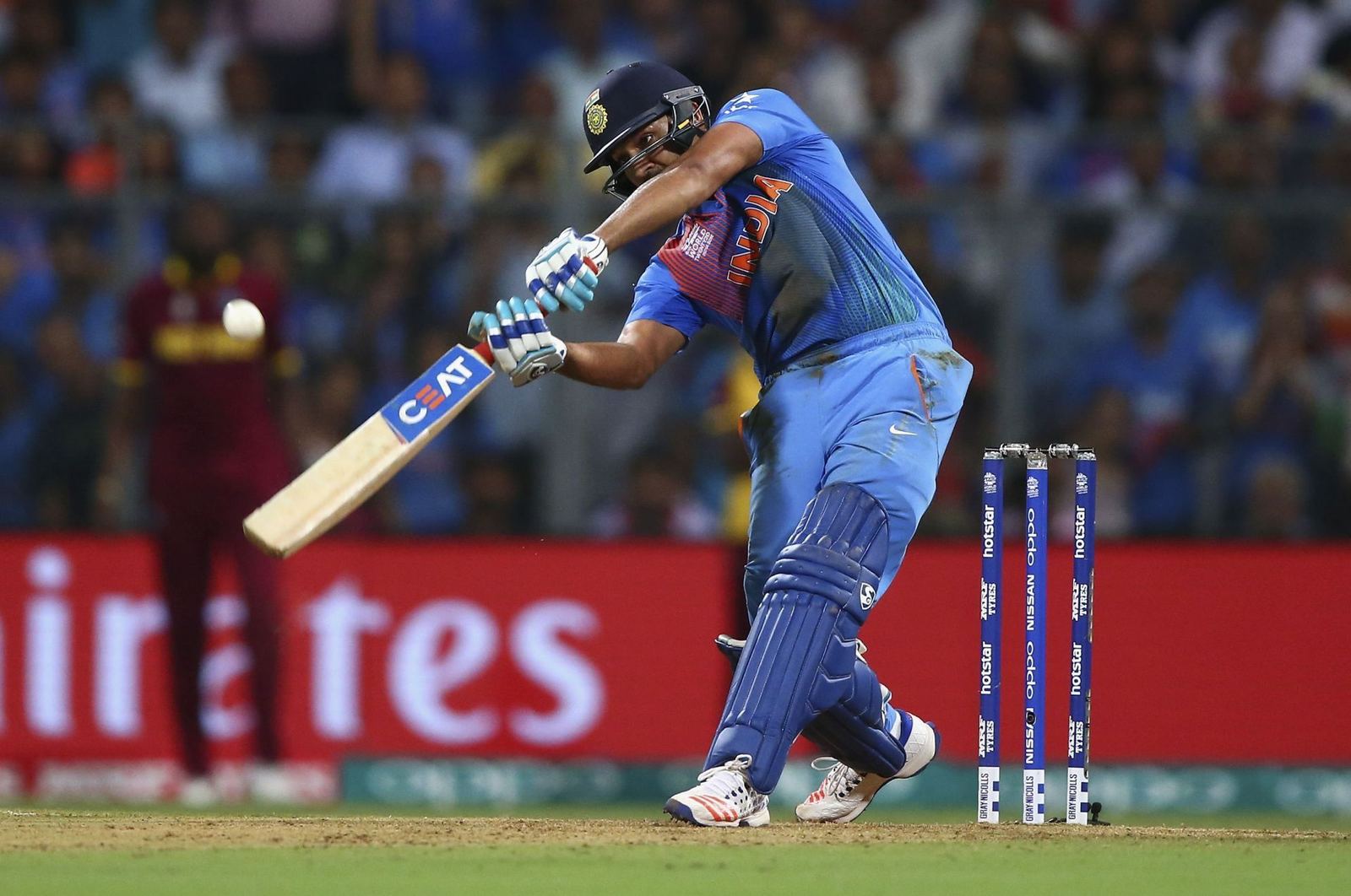 T20 cricket batting action in a match
