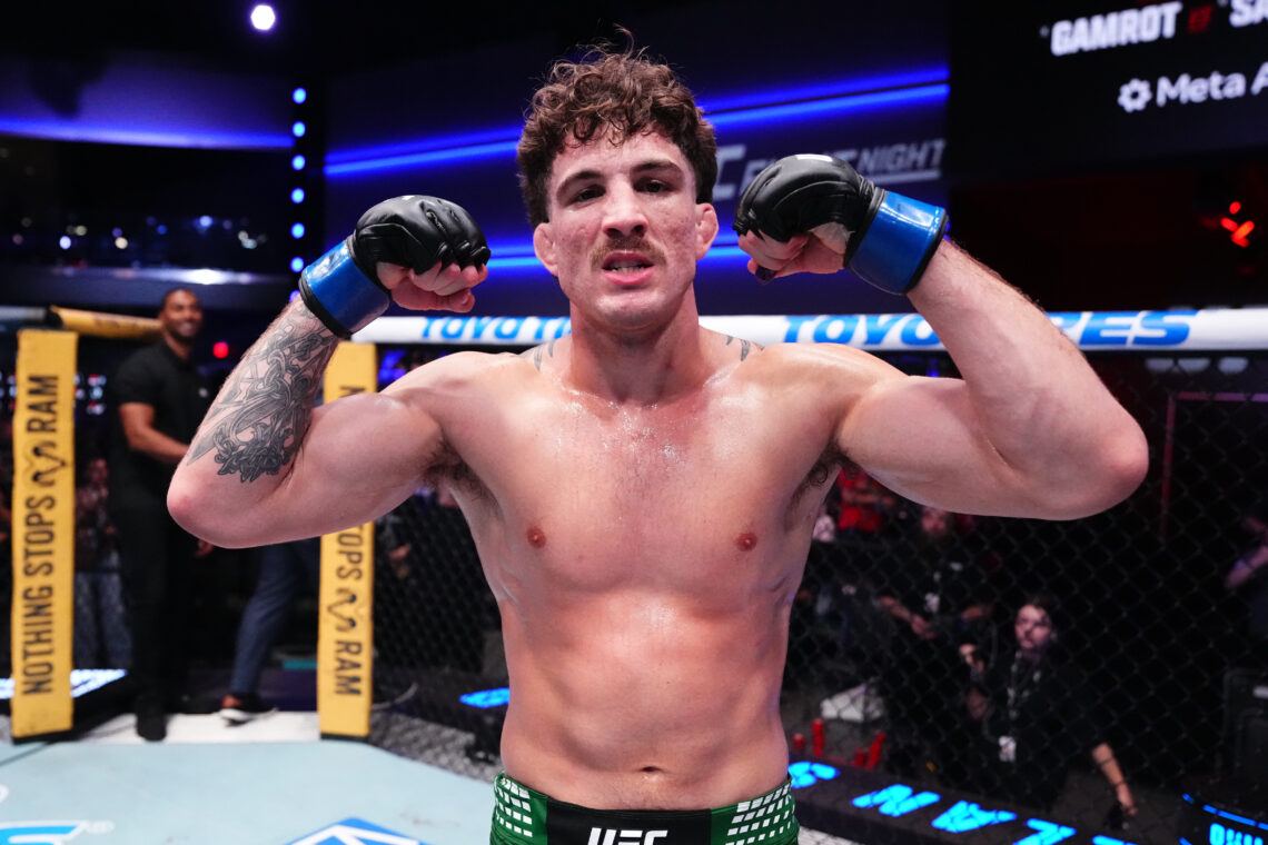 Quillan Salkilld in an earlier UFC lightweight bout, file photo from Bloody Elbow's Sydney headliner report — not the 6 February fight