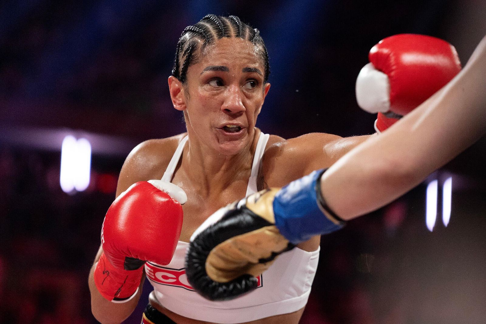 Amanda Serrano pictured during an earlier fight; archive photo, not the January 2027 farewell bout.