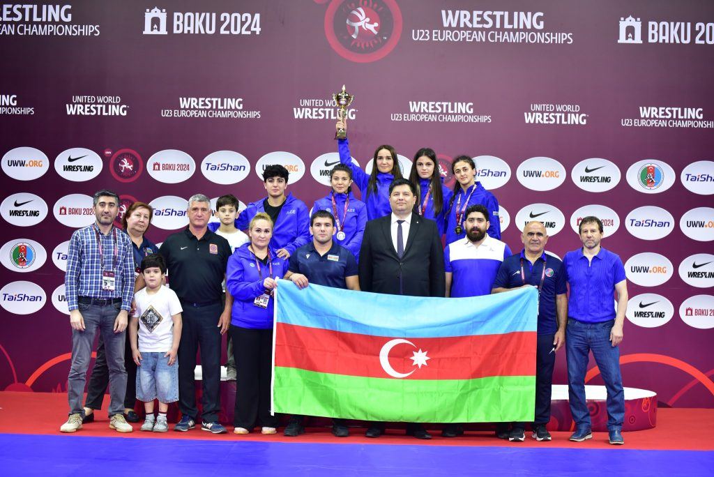 File photo, not from the Astana final: women's freestyle wrestling action at the 2024 European U23 Wrestling Championships.
